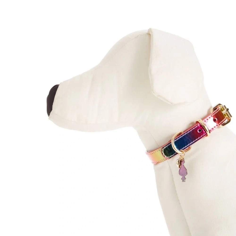 Betsey Johnson XOX Trolls Rainbow Dog Collar
